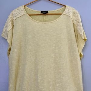 Alyz Yellow Short Sleeve with Lace On Shoulders And Elastic Waist